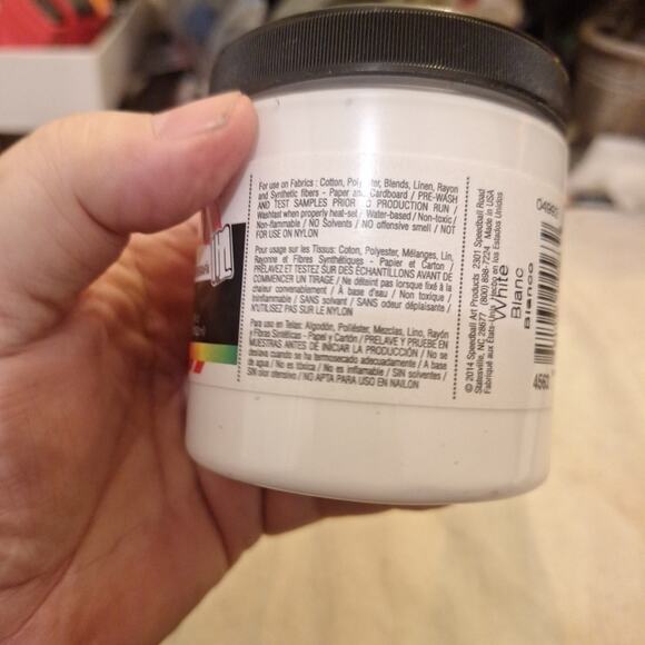 Fabric Screen Printing Ink for T-Shirt and Silkscreen 4 fl oz White Unopened - Picture 2 of 5